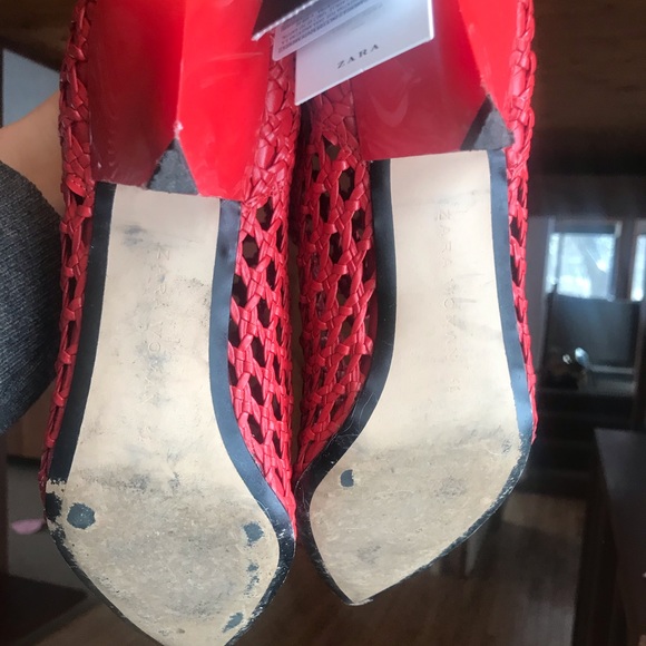 Zara || Red Braided Mid Ankle Boots - Picture 7 of 7